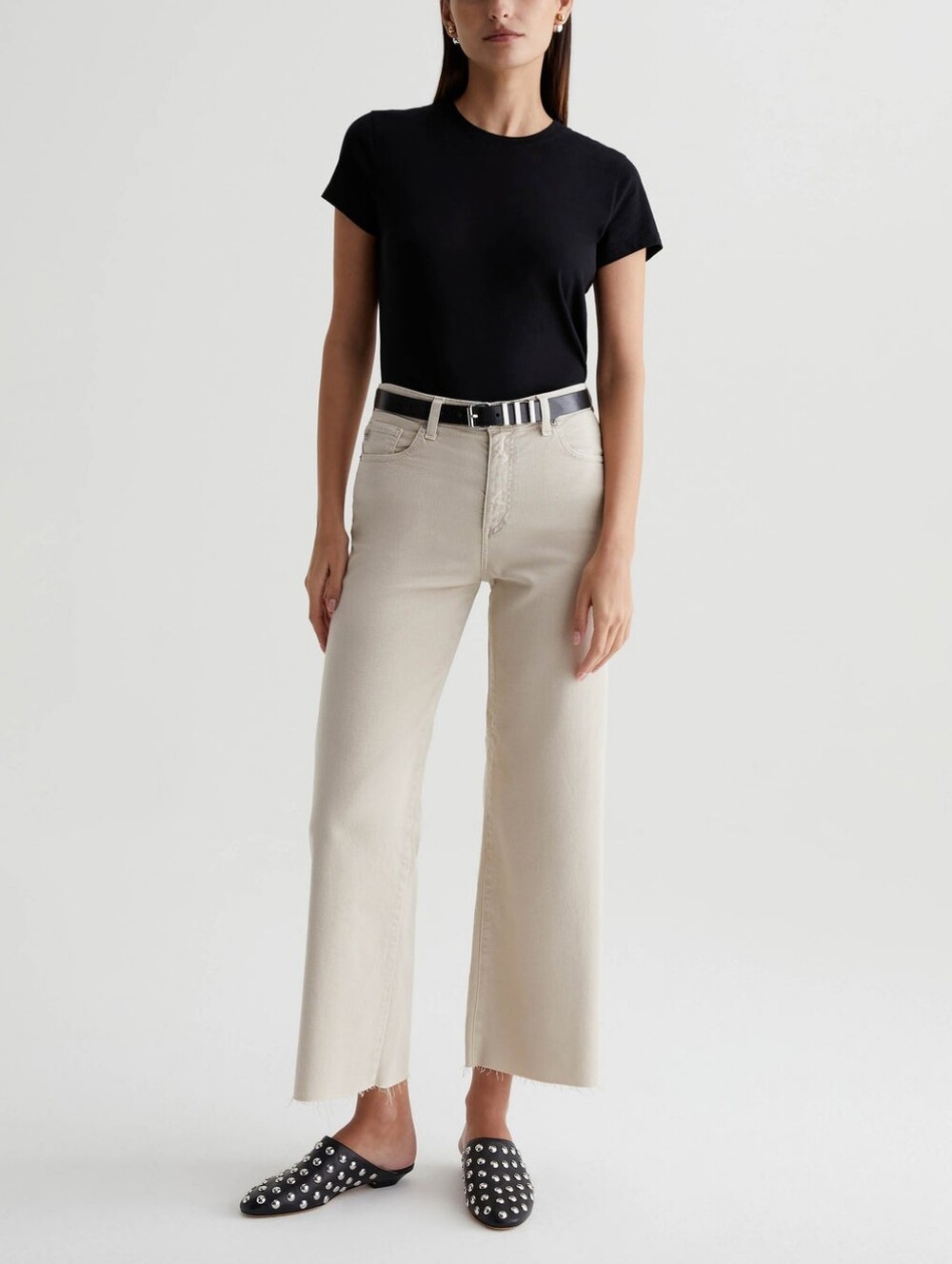AG Adriano Goldschmied Saige Wide Leg Crop In Sulfur Desert Rock Size 28